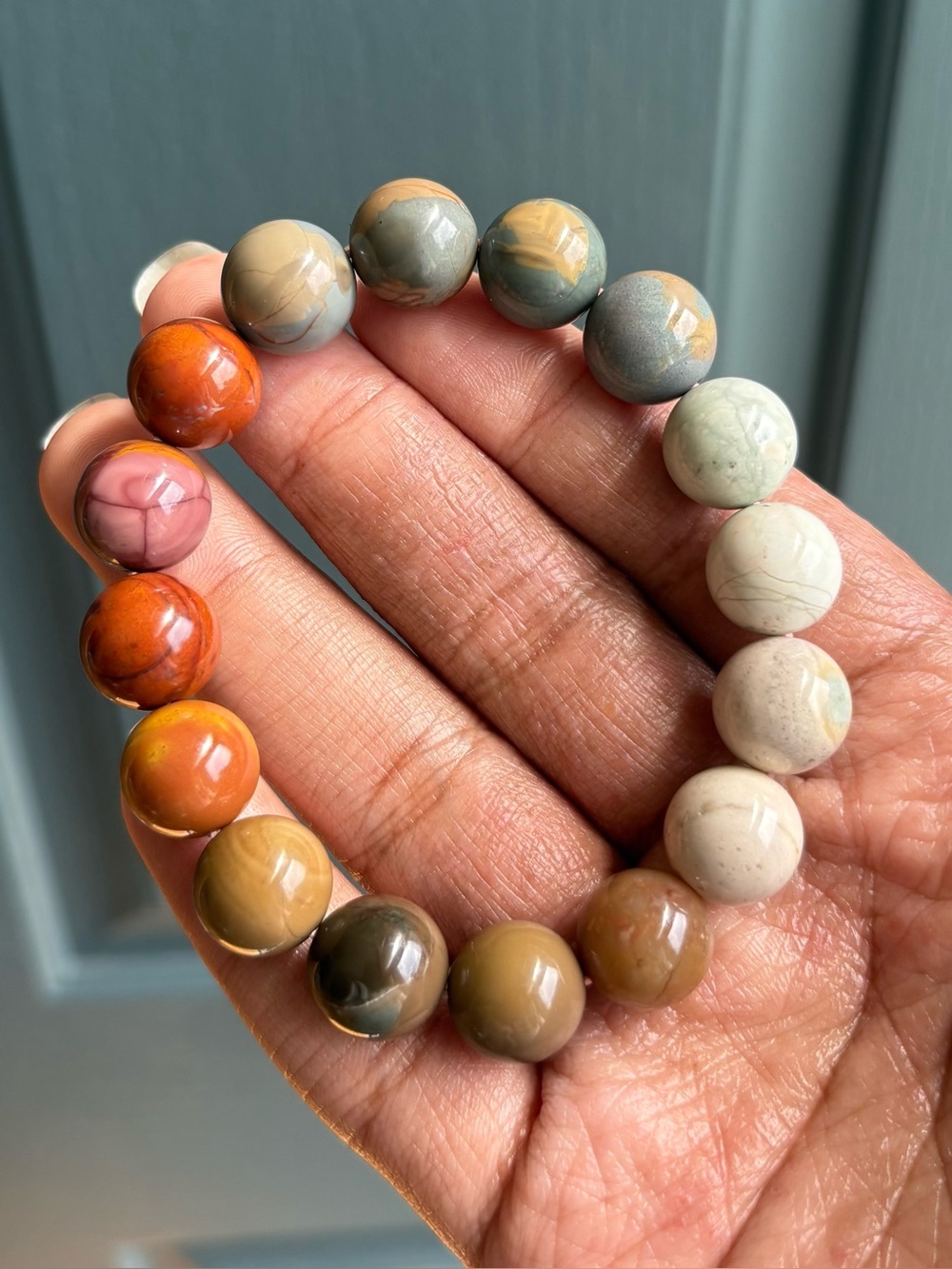 Rainbow Alashan Agate Crystal Bracelet 13mm